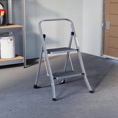 Stevige 2-treden Opvouwbare Trap met Antislip Treden voor Huis en Tuin