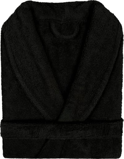 Badjas Badstof met Shawlkraag Uni Alpha Zwart Maat M - 1 stuks