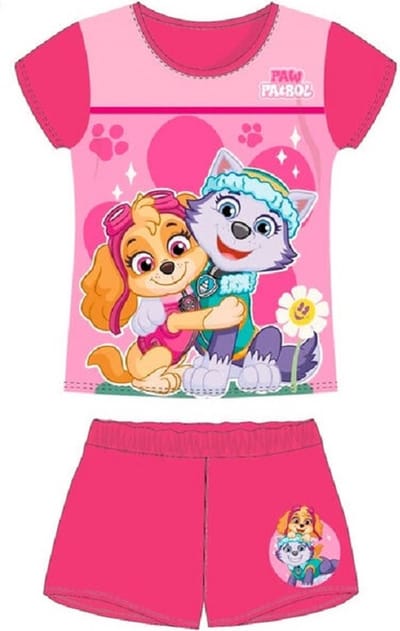 Paw Patrol pyjama - maat 92 - roze - Skye en Everest shortama - korte broek en t-shirt