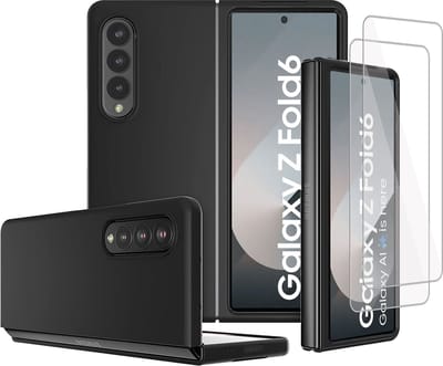 Geschikt voor Samsung Galaxy Z Fold 6 - Hoesje + 2x Screenprotector – Gehard Glas Cover + Shock Proof Case – Transparant