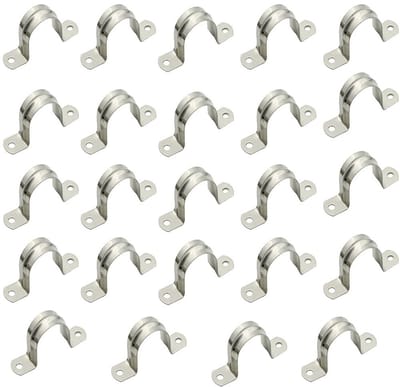 Dailygoods- Pijpklem 25mm - 24 Stuks - U-vormige Beugel - Roestvrij Staal - Corrosiebestendig - Voor Sanitair en Petrochemie - Buisbeugel