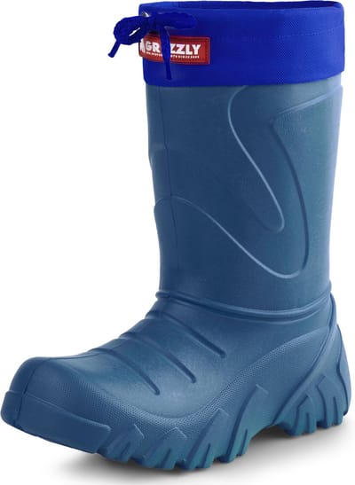 Ladeheid Kinder Regenlaarzen - Winter Thermo Rubber Laarzen Gevoerd - EVA - LA-LMG-835-Grizzly - Donkerblauw/Blauw - 24/25