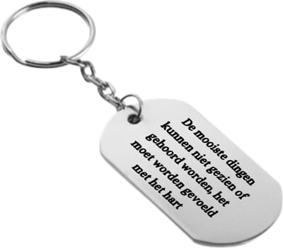 Akyol - de mooiste dingen kunnen niet gezien of gehoord worden sleutelhanger - Quotes - familie vrienden - cadeau - 54 x 29mm