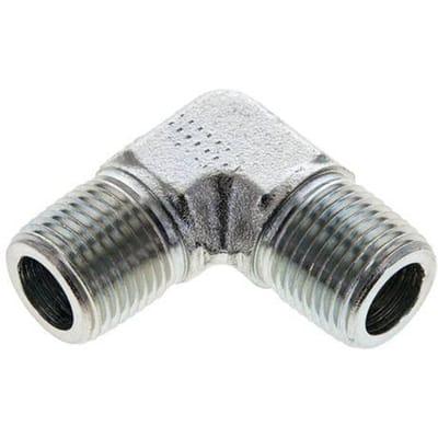 1/2'' NPT Buitendraad Verzinkt Stalen L-Fitting 90graden 225 Bar - Hydrauliek - FL2E-M-EZ-012N