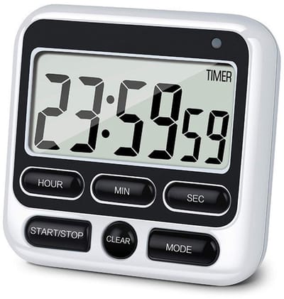 Keukentimer met wekker, groot scherm, instelbare alarmindicator