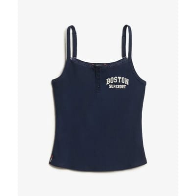 Superdry - Athletic Essentials camitop met knopen en print - Dames - Vesten