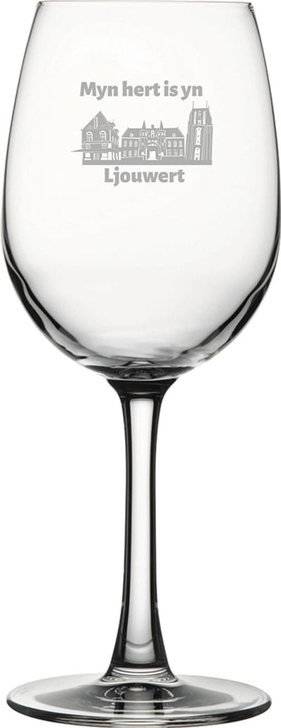 Gegraveerde witte wijnglas 36cl Ljouwert