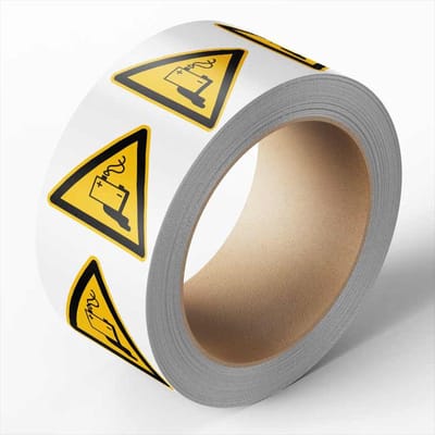 Waarschuwingssticker accu op rol, 25 meter, W026 50 mm - 475 per rol