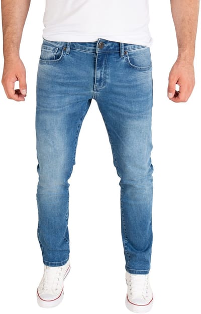 Yazubi Heren Jeans Akon – Slim Fit – Katoen Stretch – Lichtblauw – 5-pocket & Used-wassing