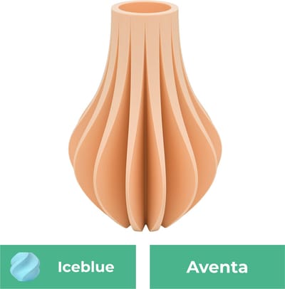 Aventa design vaas – Decoratieve vaas - IJsblauw - 3d geprinte vaas – geschikt voor droogbloemen - 20CM