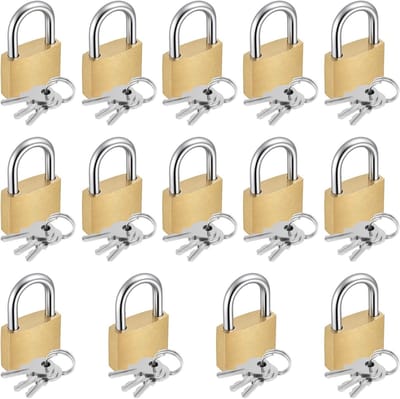 Set van 14 Mini Hangslotjes, Sleutelslot voor Koffers, Klein Hangslot voor Bagage, Reisbagage en Lockers