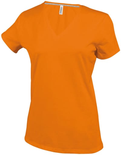 Kariban Dames/dames Feminine Fit Korte Mouwen V Hals T-Shirt (Oranje)