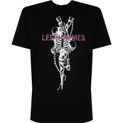 Les Hommes T-Shirt Skeleton Mannen zwart