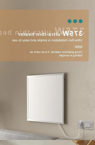 Infrarood Paneel - Alternatieve Verwarming - Ruimte Verwarmen - Touch Thermostaat - 13 m² - Zwart