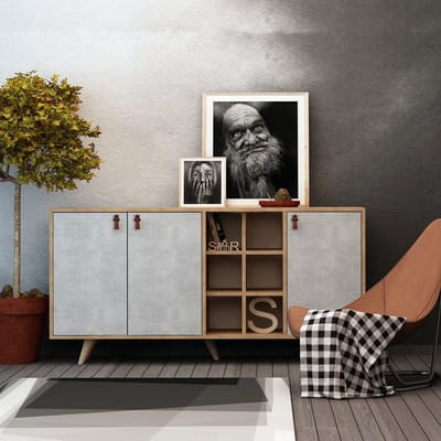 Asir Troosten - Consoletafel - Witte eik - 140 x 89 x 40 cm