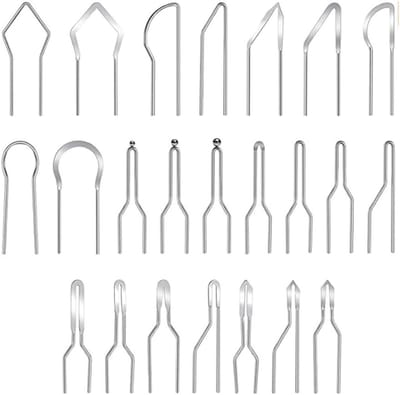 Houtbrandpunt Set - Pyrografie Accessoires - Houtbewerking - 23 Verschillende Vormen - 1 mm Diameter - Zilver