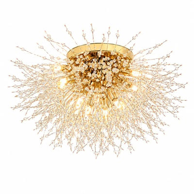 NordHaus Plafondlamp Paardenbloem - Kroonluchter - Hanglamp Modern - Luxe Kristal Design - Diameter 50 cm Goud