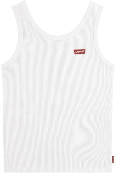 Levi´s ® Kids Meet And Greet Ribbed Mouwloos T-shirt Wit 16 Years Meisjes
