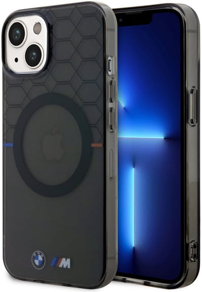 BMW Back Cover - Apple iPhone 15 Plus & 14 Plus - Grijs - MagSafe-compatibel - Schokabsorberende randen