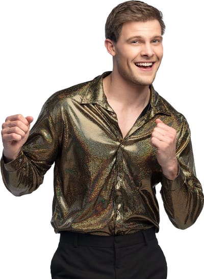 Boland - Shirt Shiny (M) - Volwassenen - Danser/danseres - Glitter and Glamour- 80's & 90's - Disco