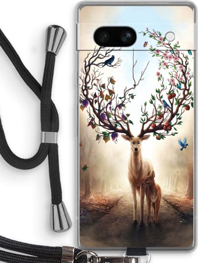 Case Company® - Hoesje met koord geschikt voor Google Pixel 7A hoesje met Koord - Seasons Change - Telefoonhoesje met Zwart Koord - Bescherming aan alle Kanten en Over de Schermrand