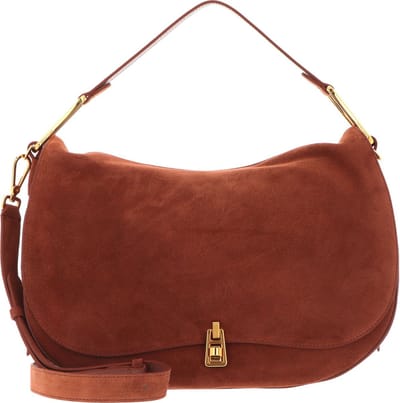 COCCINELLE Leren Handtas Schoudertas Magie Suede Handbag Brule Bruine