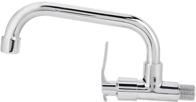 Dailygoods- Koudwaterkraan Wandmontage - 360 Graden Draaibaar - Messing/Roestvrij Staal - Geschikte Gatdiameter 22-30 mm - Hoogte 16 cm - Enkel Koud Water - Keukenkraan