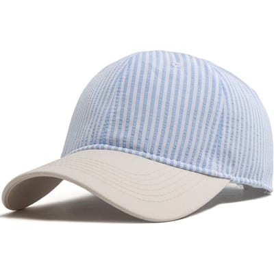 Gestreept Baseballpet Voor Mannen Vrouwen Vintage Beige Klep Casual Zachte Papa Pet Snapback Lente Zomer Pet Vizier Mode Dagelijkse Draag Adjustable gray