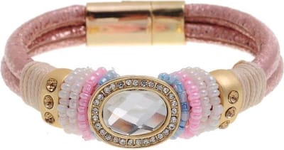 Behave - armband met facetsteen en kralen - vrolijke everyday stijl
