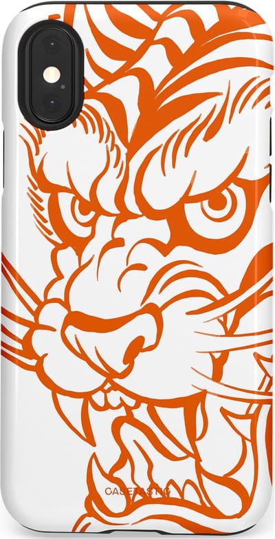 Casetastic Hoesje Geschikt voor Apple iPhone X/Xs - Stijlvolle Beschermende Duo-layer Case - Wilde lijnen