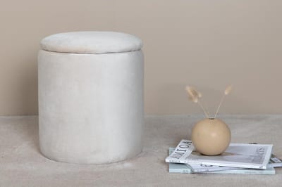 Svea - Zara poef - velvet - beige