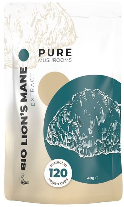 Pure Mushrooms - Lion's Mane Paddenstoelen Extract Capsules Bio - 120 capsules