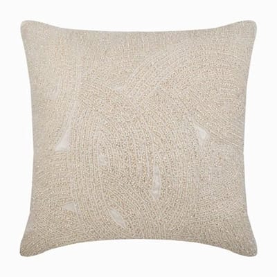 Decoratieve Kussens 45 x 45cm van Kunstzijden in Moderne Abstracte Stijl - Ivory