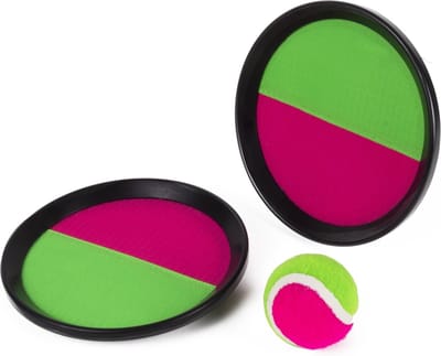 Benson Vangbal set - klittenband - Ø 19 cm - roze/groen - 3-delig
