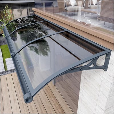 Buiten voordeur terraszonwering, gebogen raamdeurluifel, terrasveranda luifel onderdak, UV-bescherming deur luifel onderdak, slagvast raamluifel, polycarbonaat (Size : 60x120cm/24x47in)
