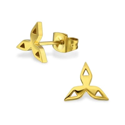 Aramat Jewels | Oorbellen | RVS Open Driehoek Oorbellen Diverse Kleuren 10mm - Geometrische Oorstekers | Goudkleurig-10x8mm | |9mm | Staal | Kinderen, Volwassenen | Verkleurd niet