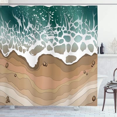 ABAKUHAUS – Grafisch strand douchegordijn – badkamer, 175x200 cm, veelkleurig