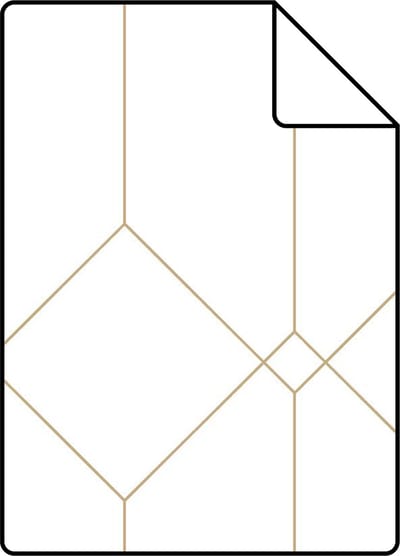 Proefstaal ESTAhome behang art deco motief wit en goud - 26.5 x 21 cm - 139223-S