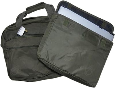 Robuuste Laptoptas Schoudertas Olijfgroen Canvas