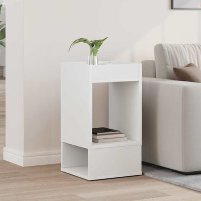 vidaXL - Bijzettafel - Wit - 30 - x - 30 - x - 56 - cm - Bewerkt - hout