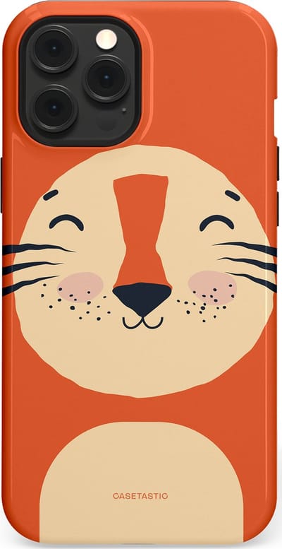 Casetastic hoesje geschikt voor Apple iPhone 12 Pro Max - MagSafe - Dubbellaagse bescherming - Knuffelkopjes tijger - Fashion Case - Terracotta Zand