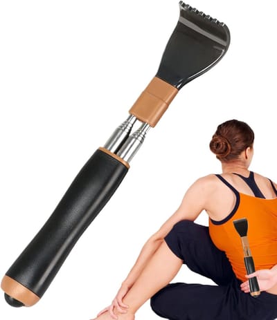 Rugkrabber Telescoop - Intrekbaar Gereedschap - Verlichting Jeuk - Verstelbare Lengte - 24 tot 60 cm - Zwart Blauw