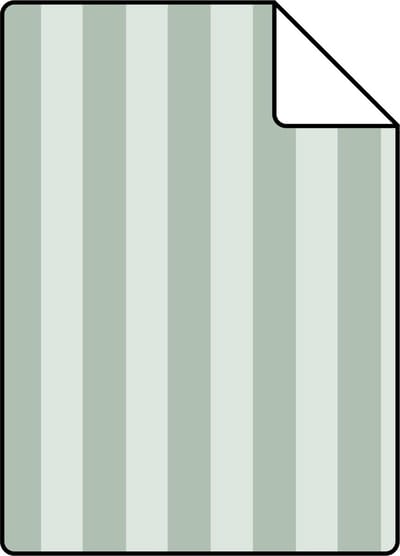 Proefstaal ESTAhome behang strepen vergrijsd groen - 26.5 x 21 cm - 130953-S
