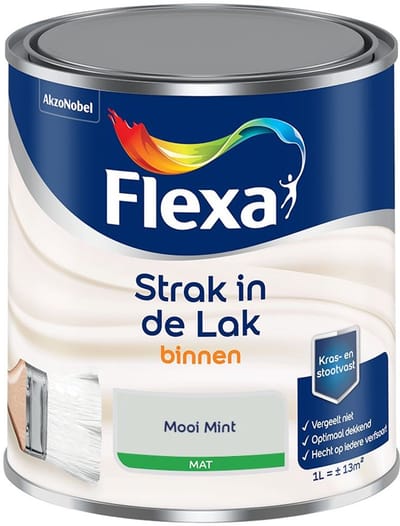Flexa - Strak In De Lak Binnenlak Mat - Mooi Mint - Mengverf - 1 L