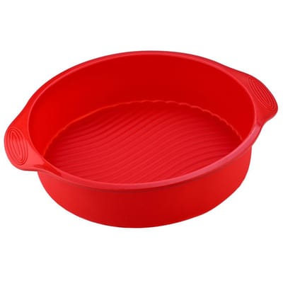 Moule à gâteau rond en silicone antiadhésif de qualité alimentaire, moule à gâteau 3D, outil de cuisson, plateau à pain, moule à gâteau d'anniversaire, moule à dessert, outils rouge