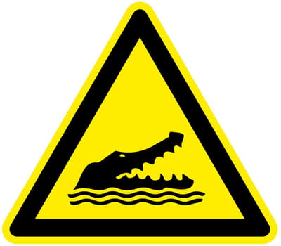 Pas op een krokodil bord, W067 200 mm