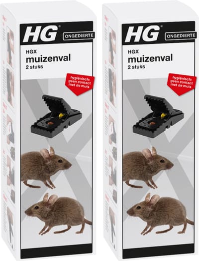 HGX Muizenval - Effectief en Hygiënisch bestrijdingsmiddel tegen Muizen - 2 x 2 stuks!