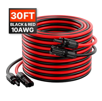 Zonnepaneel verlengkabel set - Solarkabel Set 2x - Lengte 9,14 m - Doorsnede 6 mm² / 10 AWG - Vrouwelijk/Mannelijk connectoren