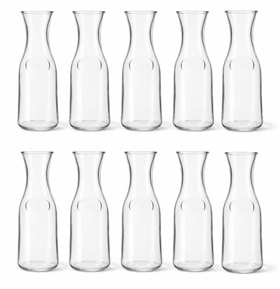 COSY&TRENDY Karaf uit glas - 1 liter - VOORDEELSET met 10 stuks
