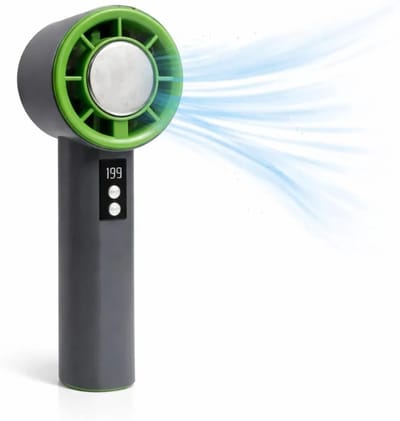Handzame mini-ventilator met koelvermogen tot 5°C – oplaadbaar via USB-C en draagbaar – zakventilator voor gemakkelijk meenemen (groen)